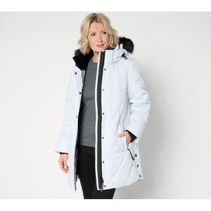 Arctic Expedition Women's Jacket Sz L Diamond Quilted Parka with White A661553